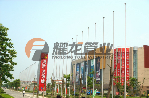 南通市鸿运装饰城屹立57根耀龙不锈钢蜜桃福利导航